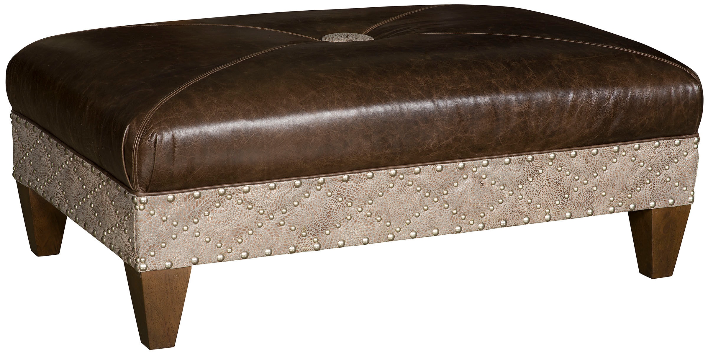 King Hickory Living Room Capital Rectangle Medium Ottoman with Miter